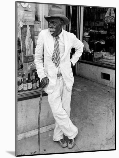 Old African American Man Wearing a Disheveled Outfit in Small Southern Town-Alfred Eisenstaedt-Mounted Photographic Print