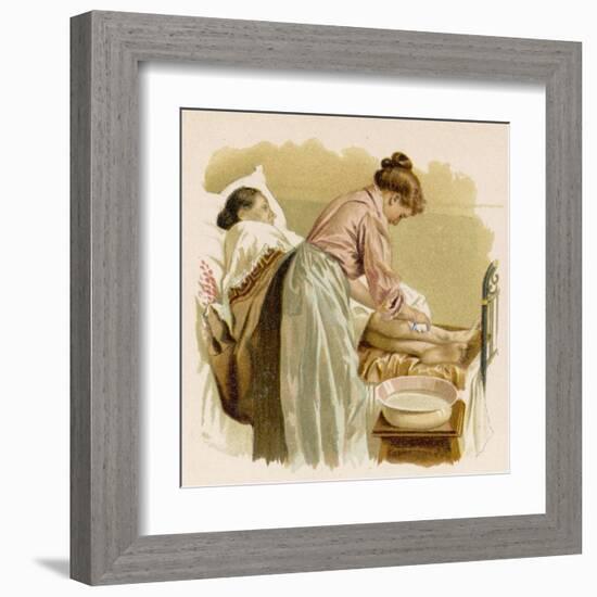 Old Age, Bedridden Bath-null-Framed Art Print
