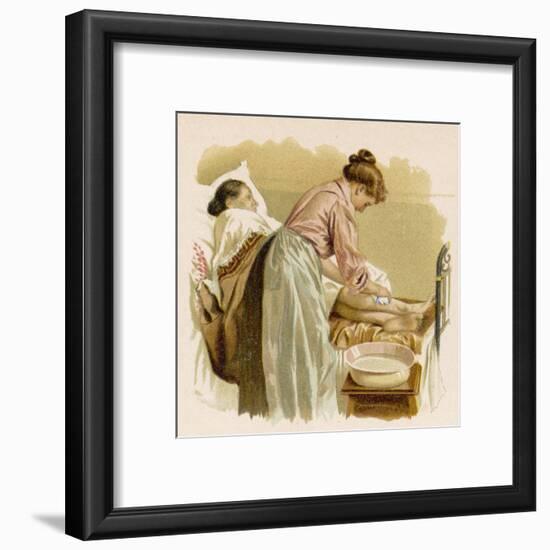 Old Age, Bedridden Bath-null-Framed Art Print