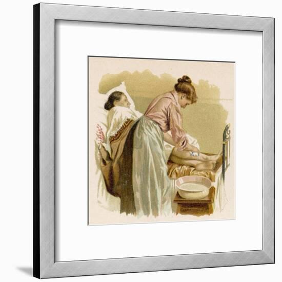 Old Age, Bedridden Bath-null-Framed Art Print