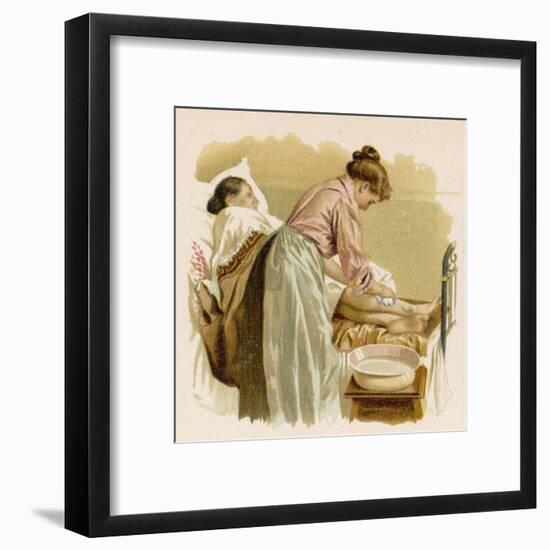 Old Age, Bedridden Bath-null-Framed Art Print