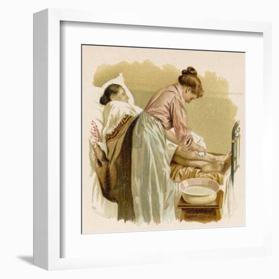 Old Age, Bedridden Bath-null-Framed Art Print