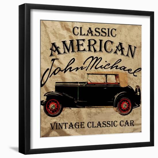 Old American Car Vintage Classic Retro Man T Shirt Graphic Design-emeget-Framed Art Print