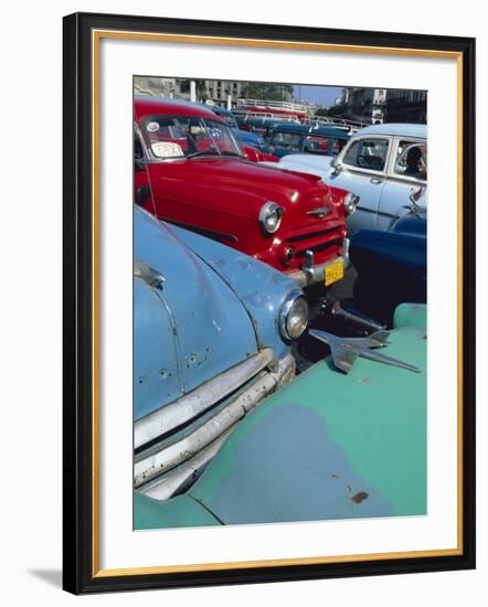 Old American Classic Cars, Transport, La Habana, Cuba-Bruno Morandi-Framed Photographic Print