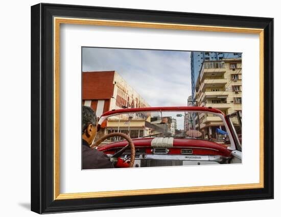 Old American Vintage Car, Havana, Cuba, West Indies, Caribbean, Central America-Yadid Levy-Framed Photographic Print