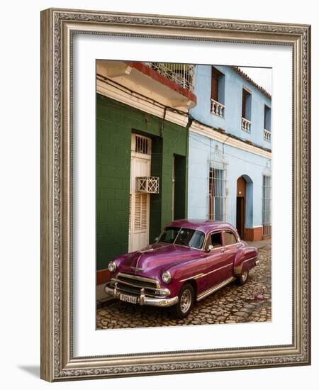 Old American Vintage Car, Trinidad, Sancti Spiritus Province, Cuba, West Indies-Yadid Levy-Framed Photographic Print