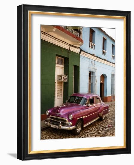 Old American Vintage Car, Trinidad, Sancti Spiritus Province, Cuba, West Indies-Yadid Levy-Framed Photographic Print