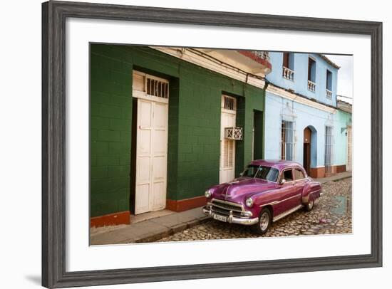 Old American Vintage Car, Trinidad, Sancti Spiritus Province, Cuba, West Indies-Yadid Levy-Framed Photographic Print