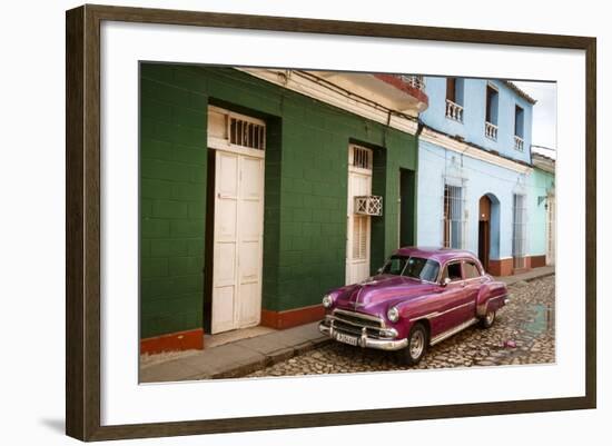 Old American Vintage Car, Trinidad, Sancti Spiritus Province, Cuba, West Indies-Yadid Levy-Framed Photographic Print