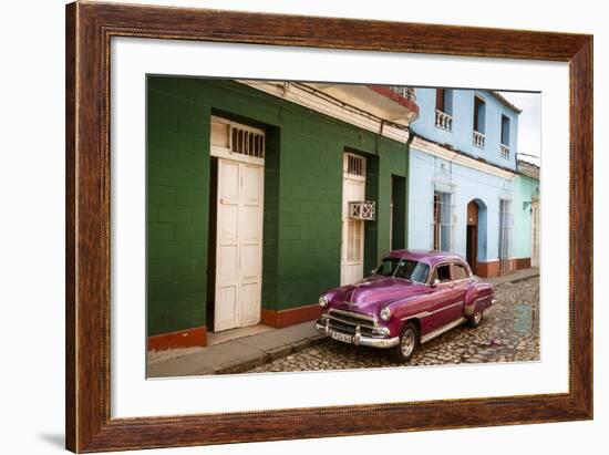 Old American Vintage Car, Trinidad, Sancti Spiritus Province, Cuba, West Indies-Yadid Levy-Framed Photographic Print