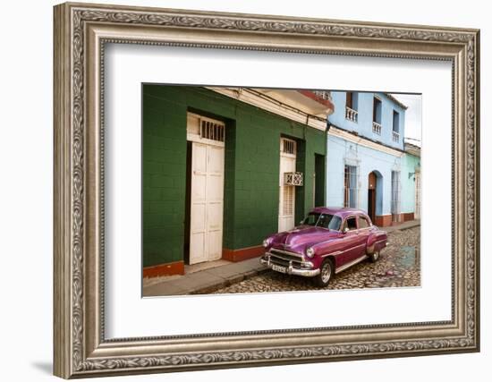 Old American Vintage Car, Trinidad, Sancti Spiritus Province, Cuba, West Indies-Yadid Levy-Framed Photographic Print