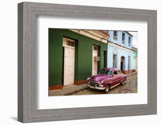 Old American Vintage Car, Trinidad, Sancti Spiritus Province, Cuba, West Indies-Yadid Levy-Framed Photographic Print