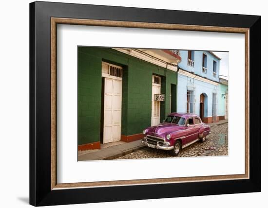 Old American Vintage Car, Trinidad, Sancti Spiritus Province, Cuba, West Indies-Yadid Levy-Framed Photographic Print