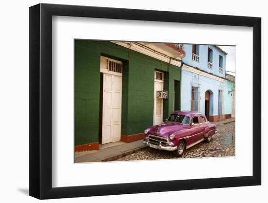 Old American Vintage Car, Trinidad, Sancti Spiritus Province, Cuba, West Indies-Yadid Levy-Framed Photographic Print