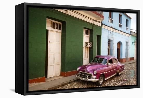 Old American Vintage Car, Trinidad, Sancti Spiritus Province, Cuba, West Indies-Yadid Levy-Framed Premier Image Canvas