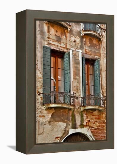 Old and Colorful Doorways and Windows in Venice, Italy-Darrell Gulin-Framed Premier Image Canvas