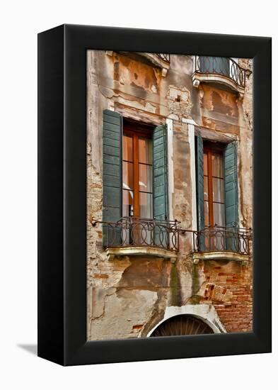 Old and Colorful Doorways and Windows in Venice, Italy-Darrell Gulin-Framed Premier Image Canvas