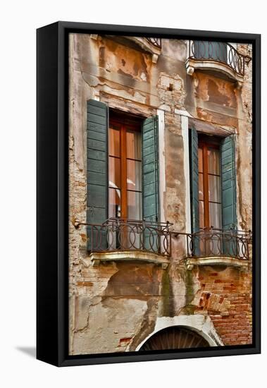 Old and Colorful Doorways and Windows in Venice, Italy-Darrell Gulin-Framed Premier Image Canvas