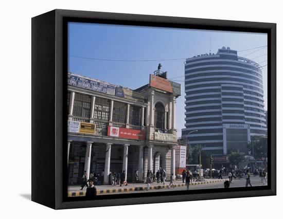Old and New Architecture, Connaught Place, New Delhi, Delhi, India-John Henry Claude Wilson-Framed Premier Image Canvas