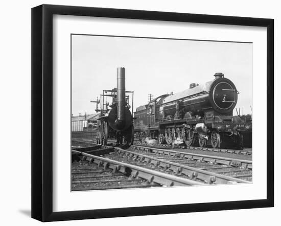 Old and New Versions of Locomotives-null-Framed Photographic Print