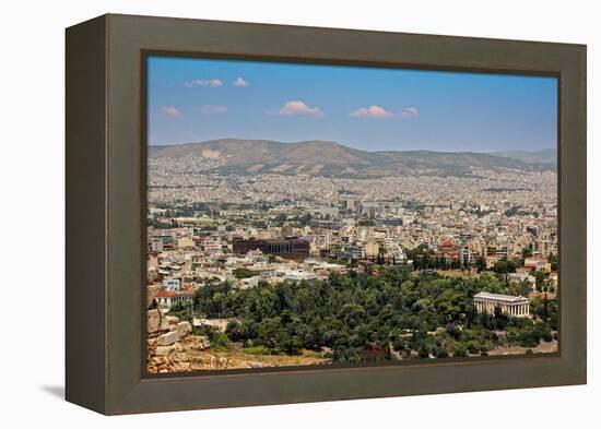 Old and New view of Athens Greece-null-Framed Stretched Canvas