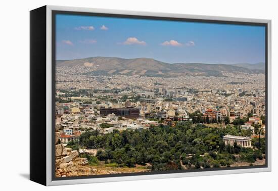 Old and New view of Athens Greece-null-Framed Stretched Canvas