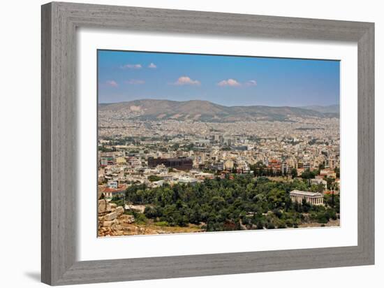 Old and New view of Athens Greece-null-Framed Photo