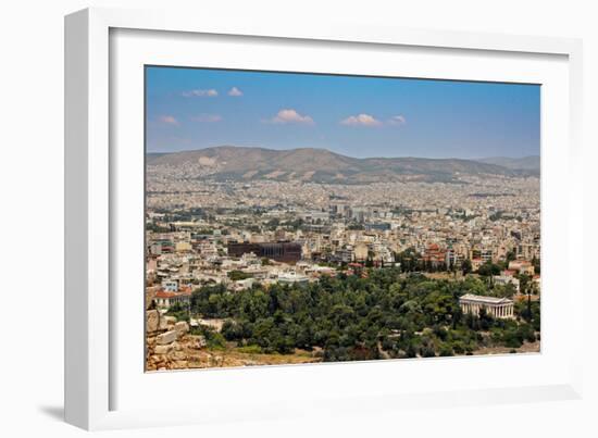 Old and New view of Athens Greece-null-Framed Photo