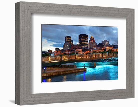 Old Architecture at Dusk on Street in Old Montreal in Canada-Songquan Deng-Framed Photographic Print