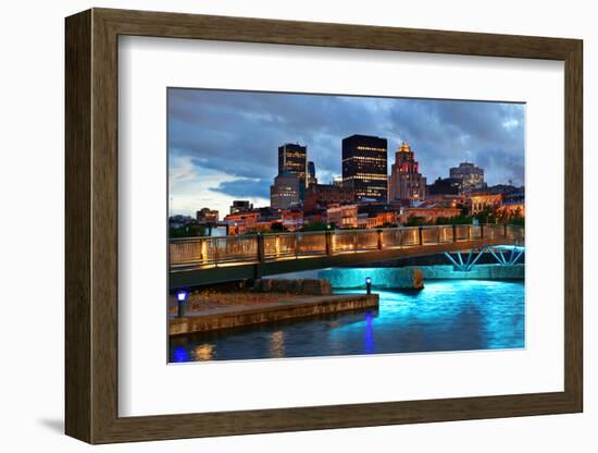 Old Architecture at Dusk on Street in Old Montreal in Canada-Songquan Deng-Framed Photographic Print