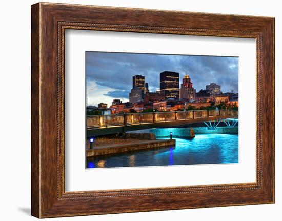 Old Architecture at Dusk on Street in Old Montreal in Canada-Songquan Deng-Framed Photographic Print