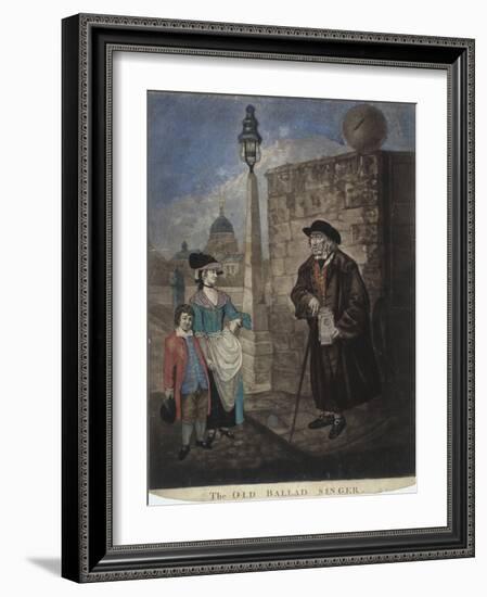 Old Ballad Singer Standing on a Street Corner, C1780-JR Smith-Framed Giclee Print