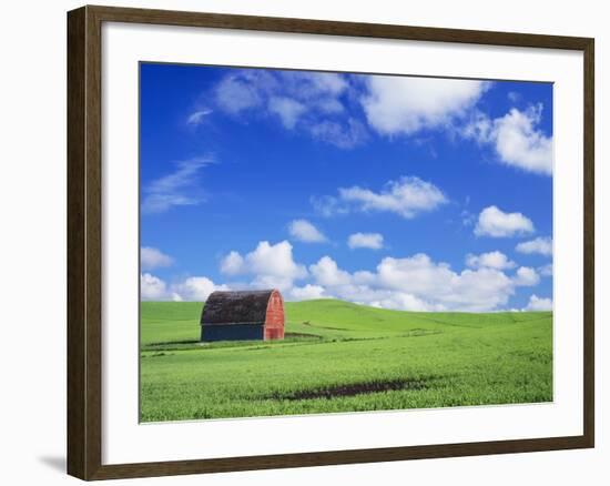 Old Barn Amidst Pea Field-Terry Eggers-Framed Photographic Print