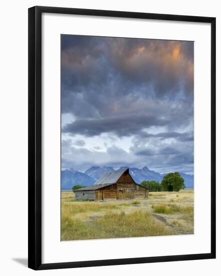 Old Barn and Teton Mountain Range, Jackson Hole, Wyoming, USA-Michele Falzone-Framed Photographic Print