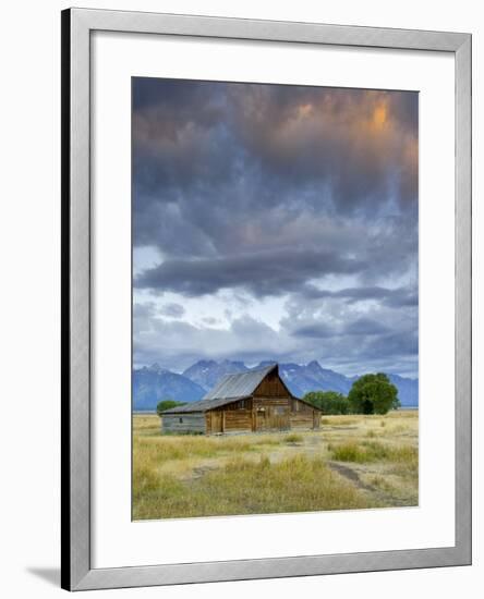 Old Barn and Teton Mountain Range, Jackson Hole, Wyoming, USA-Michele Falzone-Framed Photographic Print