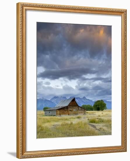 Old Barn and Teton Mountain Range, Jackson Hole, Wyoming, USA-Michele Falzone-Framed Photographic Print