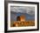 Old Barn Framed By Hay Bales, Mission Mountain Range, Montana, USA-Chuck Haney-Framed Photographic Print