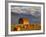 Old Barn Framed By Hay Bales, Mission Mountain Range, Montana, USA-Chuck Haney-Framed Photographic Print