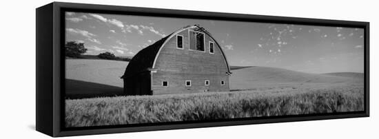 Old Barn in a Wheat Field, Palouse, Whitman County, Washington State, USA-null-Framed Stretched Canvas