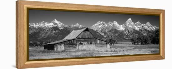 Old Barn on a Landscape, Grand Teton National Park, Wyoming, USA-null-Framed Premier Image Canvas