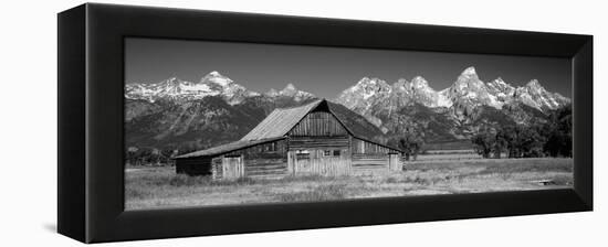 Old Barn on a Landscape, Grand Teton National Park, Wyoming, USA-null-Framed Premier Image Canvas