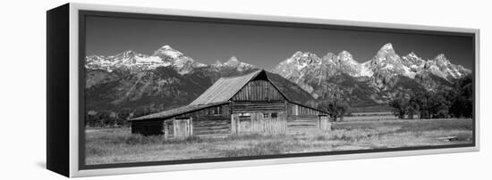 Old Barn on a Landscape, Grand Teton National Park, Wyoming, USA-null-Framed Premier Image Canvas