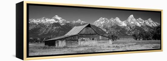 Old Barn on a Landscape, Grand Teton National Park, Wyoming, USA-null-Framed Premier Image Canvas