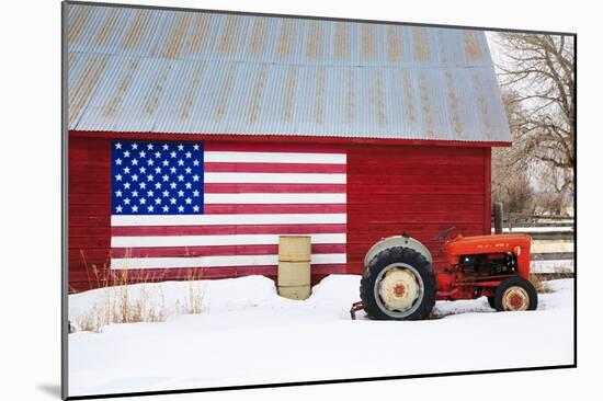 Old Barn with Flag-Jason Savage-Mounted Art Print