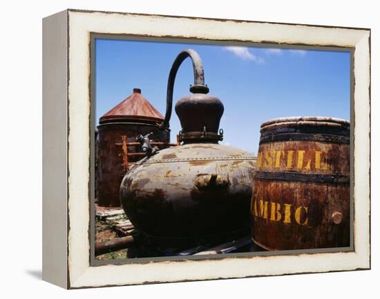 Old Barrel and Storage Tank, Saint Martin, Caribbean-Greg Johnston-Framed Premier Image Canvas