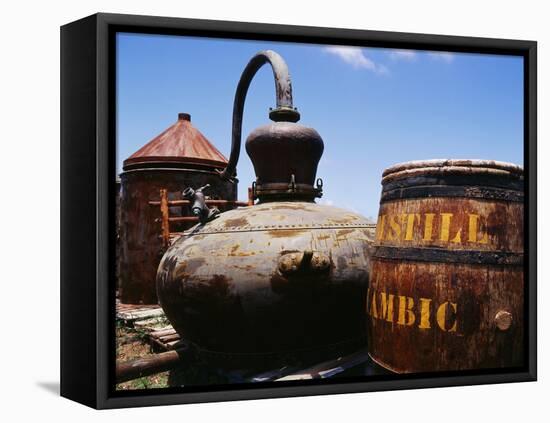 Old Barrel and Storage Tank, Saint Martin, Caribbean-Greg Johnston-Framed Premier Image Canvas