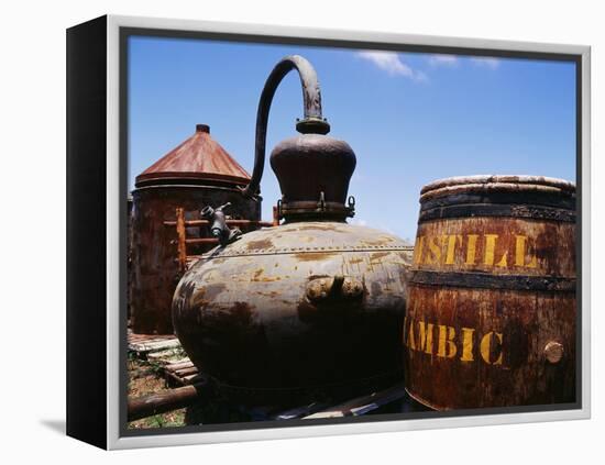 Old Barrel and Storage Tank, Saint Martin, Caribbean-Greg Johnston-Framed Premier Image Canvas