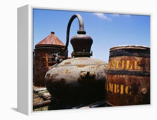 Old Barrel and Storage Tank, Saint Martin, Caribbean-Greg Johnston-Framed Premier Image Canvas