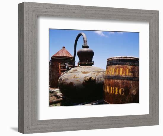 Old Barrel and Storage Tank, Saint Martin, Caribbean-Greg Johnston-Framed Photographic Print