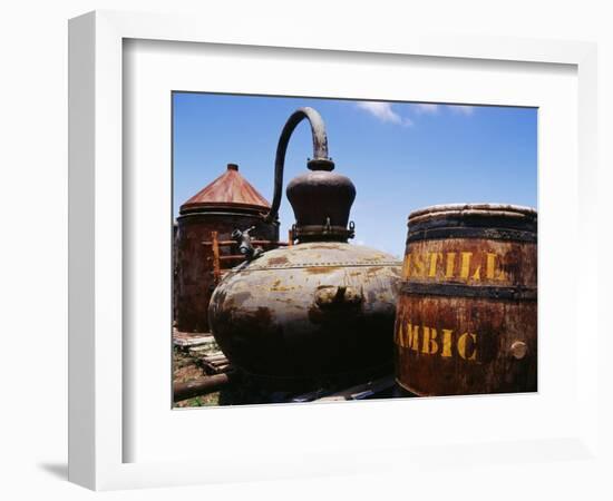 Old Barrel and Storage Tank, Saint Martin, Caribbean-Greg Johnston-Framed Photographic Print